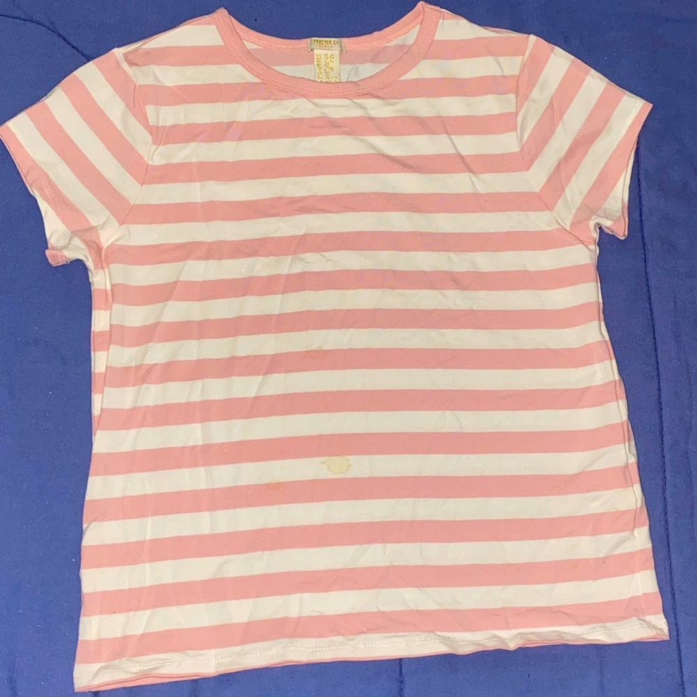 💓🤍Adorable Pink & White Striped Girls' Shirt 🤍💓